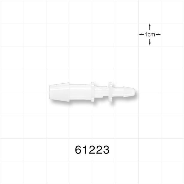 Straight Connector, Reducer, Barbed, Natural - Fits 1/4 inch ID x 1/8 inch ID Tubing (0.25 inch x 0.125 inch, 6.35 mm x 3.18 mm - 61223