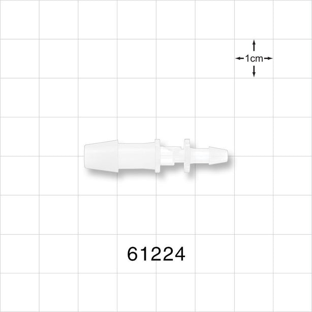 Straight Connector, Reducer, Barbed, Natural - Fits 1/4 inch ID x 1/8 inch ID Tubing (0.25 inch x 0.125 inch, 6.35 mm x 3.18 mm) - 61224