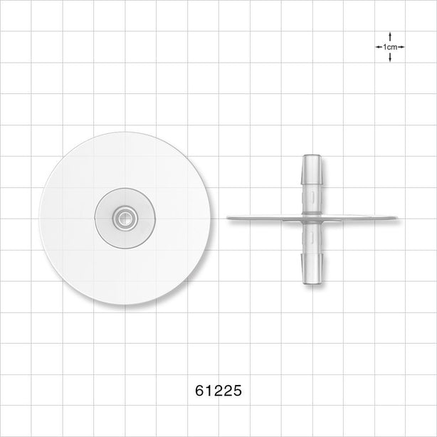 Bag Port Flange with Opposable Barbs, Natural - Fits 1/4 inch ID Tubing (0.25 inch, 6.35 mm) - 61225