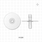 Bag Port Flange with Opposable Barbs, Natural - Fits 3/8 inch ID Tubing (0.375 inch, 9.53 mm) - 61226