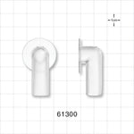 Bag Port Flange with Flat Plate, Elbow, Natural - 0.375 inch ID / 0.5 inch OD, 1 inch Flange (9.53 mm ID / 12.7 mm OD, 25.4 mm Flange) - 61300