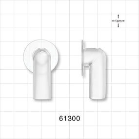 Bag Port Flange with Flat Plate, Elbow, Natural - 0.375 inch ID / 0.5 inch OD, 1 inch Flange (9.53 mm ID / 12.7 mm OD, 25.4 mm Flange) - 61300
