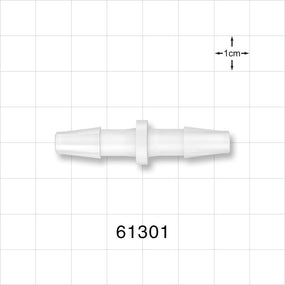 Straight Connector, Barbed, Natural - Fits 1/4 inch ID Tubing (0.25 inch, 6.35 mm) - 61301