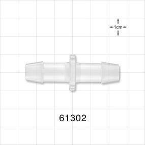 Straight Connector, Barbed, Natural - Fits 3/8 inch ID Tubing (0.375 inch, 9.53 mm) - 61302