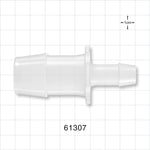 Straight Connector, Reducer, Barbed, Natural - Fits 1 inch x 1/2 inch ID Tubing (1 inch x 0.5 inch, 25.4 mm x 12.7 mm) - 61307