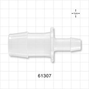 Straight Connector, Reducer, Barbed, Natural - Fits 1 inch x 1/2 inch ID Tubing (1 inch x 0.5 inch, 25.4 mm x 12.7 mm) - 61307