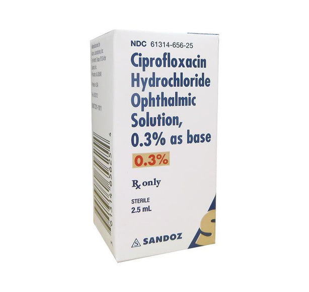 Sandoz Ciprofloxacin HCL Ophthalmic 61314-0656-25 - 1.0 Each