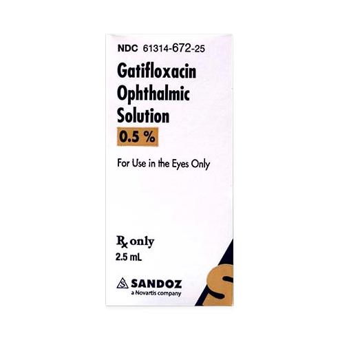 Sandoz Gatifloxacin Ophthalmic 61314-0672-25 - 1.0 Each