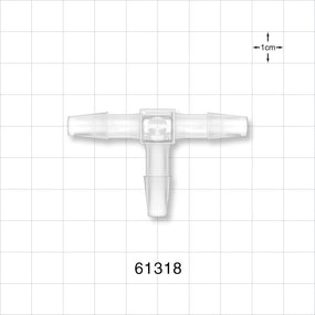 T Connector, Barbed, Natural - Fits 1/4 inch ID Tubing (0.25 inch, 6.35 mm) - 61318
