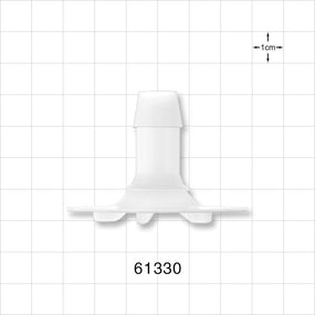 Bag Port Flange with Ribbed Base, Barbed, Natural - Fits 1/2 inch ID Tubing (0.5 inch, 12.7 mm) - 61330