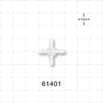 Cross Connector, Barbed - Fits 3/32 inch ID Tubing (0.094 inch, 2.38 mm) - 61401