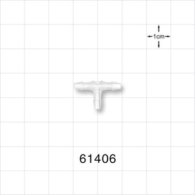 T Connector, Barbed, Natural - Fits 3/32 inch ID Tubing (0.094 inch, 2.38 mm) - 61406