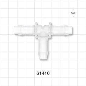 T Connector, Barbed, Natural - Fits 3/8 inch ID Tubing (0.375 inch, 9.53 mm) - 61410