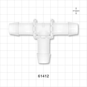 T Connector, Barbed, Natural - Fits 5/8 inch ID Tubing (0.625 inch, 15.88 mm) - 61412