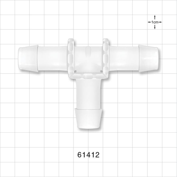 T Connector, Barbed, Natural - Fits 5/8 inch ID Tubing (0.625 inch, 15.88 mm) - 61412