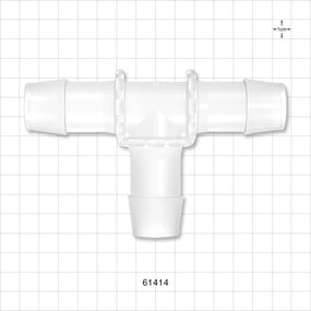 T Connector, Barbed, Natural - Fits 1 inch ID Tubing (1 inch, 25.4 mm) - 61414