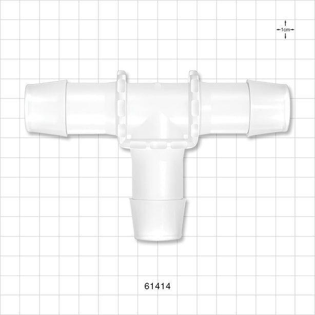 T Connector, Barbed, Natural - Fits 1 inch ID Tubing (1 inch, 25.4 mm) - 61414