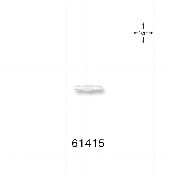 Straight Connector, Barbed Natural - Fits 1/16 inch ID Tubing (0.063 inch, 1.59 mm) - 61415