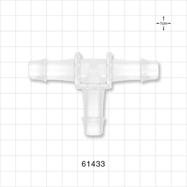 T Connector, Barbed, Natural - Fits 1/2 inch ID Tubing (0.5 inch, 12.7 mm) - 61433