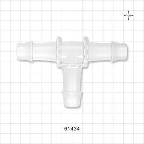 T Connector, Barbed, Natural - Fits 3/4 inch ID Tubing (0.75 inch, 19.05 mm) - 61434