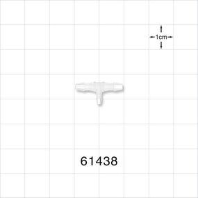 T Connector, Reducer, Barbed, Natural - Fits 3/32 inch ID Tubing (0.094 inch, 2.38 mm); Fits 1/16 inch ID Tubing (0.063 inch, 1.59 mm) - 61438