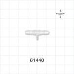 T Connector, Reducer, Barbed, Natural - Fits 1/8 inch ID Tubing (0.125 inch, 3.18 mm); Fits 1/16 inch ID Tubing (0.063 inch, 1.59 mm) - 61440