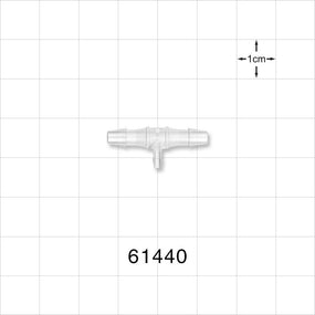 T Connector, Reducer, Barbed, Natural - Fits 1/8 inch ID Tubing (0.125 inch, 3.18 mm); Fits 1/16 inch ID Tubing (0.063 inch, 1.59 mm) - 61440