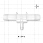 T Connector, Reducer, Barbed, Natural - Fits 1/2 inch ID Tubing (0.5 inch, 12.7 mm); Fits 1/4 inch ID Tubing (0.25 inch, 6.35 mm) - 61446