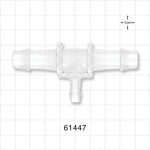 T Connector, Reducer, Barbed, Natural - Fits 1/2 inch ID Tubing (0.5 inch, 12.7 mm); Fits 1/4 inch ID Tubing (0.25 inch, 6.35 mm) - 61447