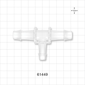 T Connector, Reducer, Barbed, Natural - Fits 1/2 inch ID (0.5 inch, 12.7 mm); 3/8 inch ID Tubing (0.375 inch, 9.52 mm) - 61449