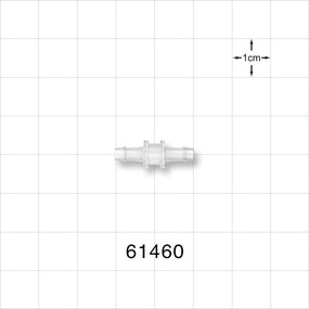 Straight Connector, Reducer, Barbed, Natural - Fits 1/8 inch x 3/32 inch ID Tubing (0.125 inch x 0.094 inch, 3.18 mm x 2.38 mm) - 61460