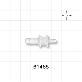 Straight Connector, Reducer, Barbed, Natural - Fits 3/16 inch x 1/8 inch ID Tubing (0.188 inch x 0.125 inch, 4.76 mm x 3.18 mm) - 61465