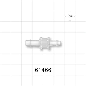 Straight Connector, Reducer, Barbed, Natural - Fits 3/16 inch x 5/32 inch ID Tubing (0.188 inch x 0.156 inch, 4.76 mm x 3.97 mm) - 61466