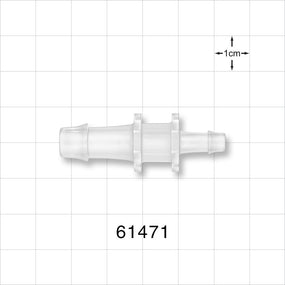 Straight Connector, Reducer, Barbed, Natural - Fits 5/16 inch x 3/16 inch ID Tubing (0.313 inch x 0.188 inch, 7.94 mm x 4.76 mm) - 61471