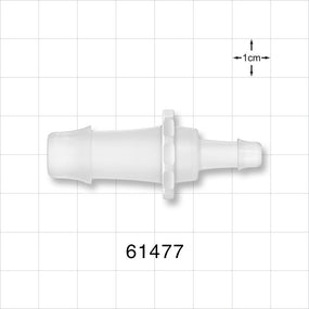Straight Connector, Reducer, Barbed, Natural - Fits 1/2 inch x 1/4 inch ID Tubing (0.5 inch x 0.25 inch, 12.7 mm x 6.35 mm) - 61477