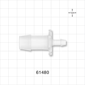 Straight Connector, Reducer, Barbed, Natural - Fits 5/8 inch x 1/4 inch ID Tubing (0.625 inch x 0.25 inch, 15.88 mm x 6.35 mm) - 61480
