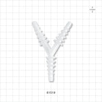 Y Connector, Reducer, Barbed, Natural - Fits 1/4 inch (0.25 inch, 6.35 mm); 5/16 inch (0.313 inch, 7.94 mm); 3/8 inch (0.375 inch, 9.53 mm); 7/16 inch (0.438 inch, 11.11 mm); 1/2 inch (0.5 inch, 12.7 mm); 9/16 inch (0.563 inch, 14.3 mm) ID Tubing - 61519
