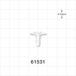 T Connector, Reducer, Barbed, Natural - Fits 1/16 inch ID Tubing (0.063 inch, 1.59 mm); Fits 1/8 inch ID Tubing (0.125 inch, 3.18 mm) - 61531