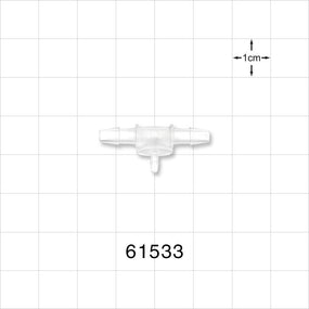 T Connector, Reducer, Barbed, Natural - Fits 1/8 inch ID Tubing (0.125 inch, 3.18 mm); Fits 1/16 inch ID Tubing (0.063 inch, 1.59 mm) - 61533