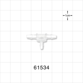 T Connector, Reducer, Barbed, Natural - Fits 1/8 inch ID Tubing (0.125 inch, 3.18 mm); Fits 3/32 inch ID Tubing (0.094 inch, 2.38 mm) - 61534