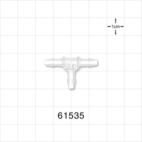 T Connector, Barbed, Natural - Fits 1/8 inch ID Tubing (0.125 inch, 3.18 mm) - 61535