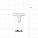 T Connector, Reducer, Barbed, Natural - Fits 1/8 inch ID Tubing (0.125 inch, 3.18 mm); Fits 3/16 inch ID Tubing (0.188 inch, 4.76 mm) - 61536