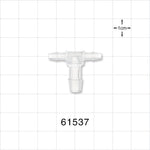 T Connector, Reducer, Barbed, Natural - Fits 1/8 inch ID Tubing (0.125 inch, 3.18 mm); Fits 1/4 inch ID Tubing (0.25 inch, 6.35 mm) - 61537