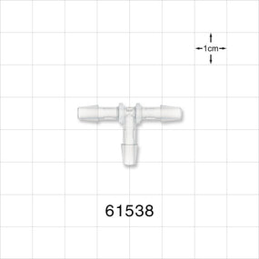 T Connector, Barbed, Natural - Fits 5/32 inch ID Tubing (0.156 inch, 3.97 mm) - 61538