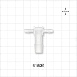 T Connector, Reducer, Barbed, Natural - Fits 3/8 inch ID Tubing (0.375 inch, 9.53 mm); Fits 5/32 inch ID Tubing (0.156 inch, 3.97 mm) - 61539