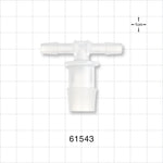 T Connector, Reducer, Barbed, Natural - Fits 5/8 inch ID Tubing (0.625 inch, 15.88 mm); Fits 1/4 inch ID Tubing (0.25 inch, 6.35 mm) - 61543
