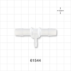 T Connector, Reducer, Barbed, Natural - Fits 3/8 inch ID Tubing (0.375 inch, 9.53 mm); Fits 5/32 inch ID Tubing (0.156 inch, 3.97 mm) - 61544
