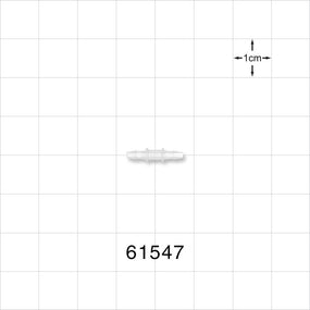 Straight Connector, Barbed, Natural - Fits 1/16 inch ID Tubing (0.063 inch, 1.59 mm) - 61547
