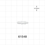 Straight Connector, Reducer, Barbed, Natural - Fits 3/32 inch x 1/16 inch ID Tubing (0.093 inch x 0.062 inch, 2.47 mm x 1.6 mm) - 61548