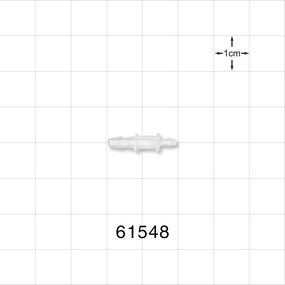 Straight Connector, Reducer, Barbed, Natural - Fits 3/32 inch x 1/16 inch ID Tubing (0.093 inch x 0.062 inch, 2.47 mm x 1.6 mm) - 61548